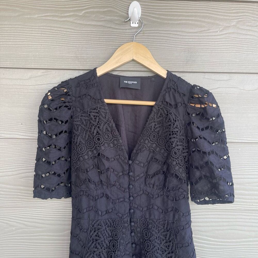 The Kooples Paris black all over lace mini dress - Picture 3 of 10